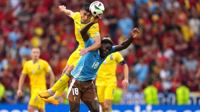 Diễn biến trận đấu Ukraine - Bỉ  trên sân cỏ Euro 2024