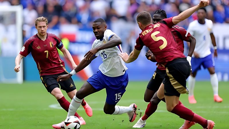 Trận đấu giữa Bỉ và Pháp đầy khó khăn để giành bàn thắng 